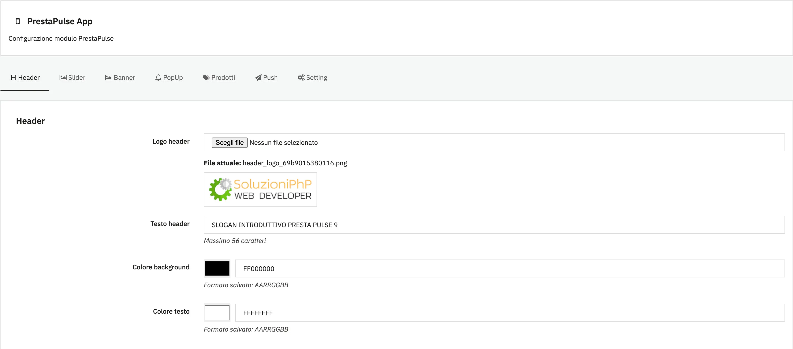 Modulo PrestaPulse per PrestaShop gestione app mobile